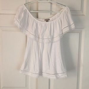 White Off-Shoulder Lace Top